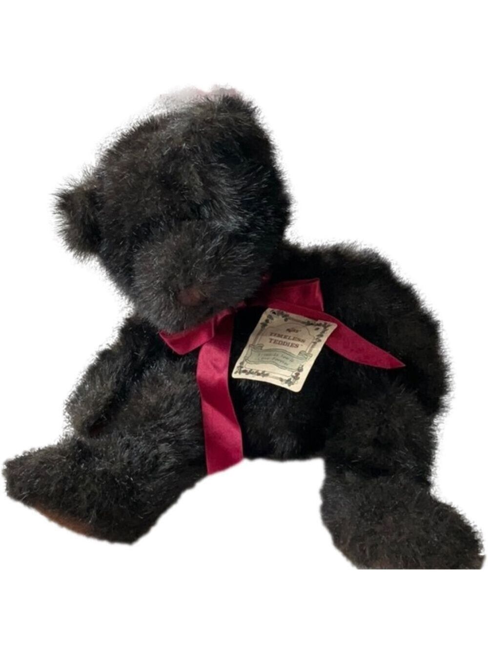 Russ Dark Brown Bear Timeless Teddies Collectable Red Bow